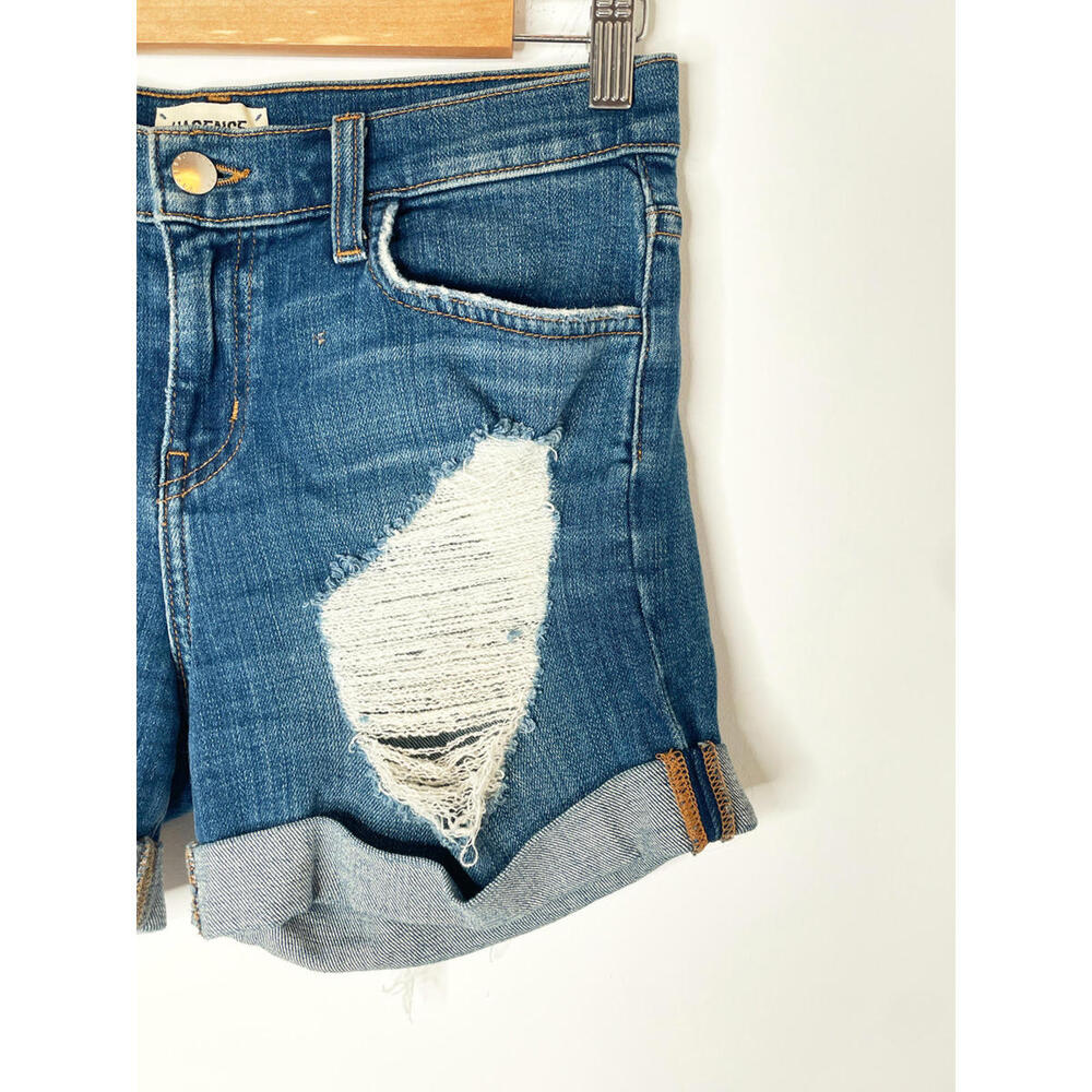 L'Agence Distressed Denim Shorts - Picture 6 of 8